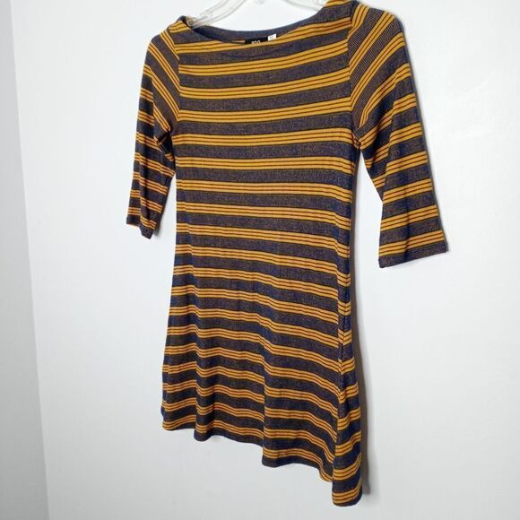Bdg Urban Outfitters Blue Yellow Stripe Mini Dress Size Small - Picture 3 of 6
